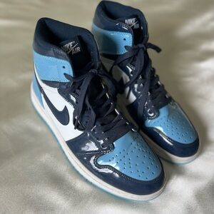 Nike Air Jordan High-Top Sneaker Reps in UNC Navy and Light Blue